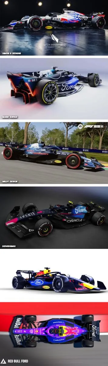 F1: Artistas imaginam visual do carro da Red Bull em parceria com a Ford